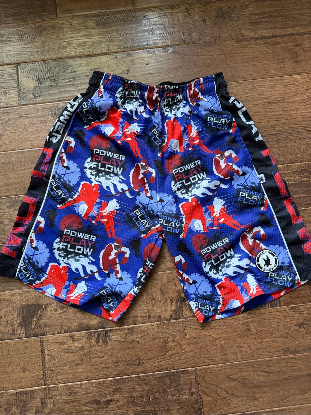Flow Society Power Play Flow Athletic Shorts - Blue/Red/White